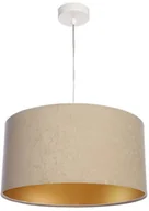 Lampy sufitowe - Koncept BPSKONCEPT Lampa wisząca welurowa beżowy złoty tkanina pcv Hemlata 30 BPS 010-029-30CM - miniaturka - grafika 1