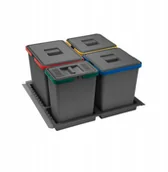 Kosze na śmieci - Elletipi Sortownik na śmieci do szuflady 4 kosze Elletipi - miniaturka - grafika 1