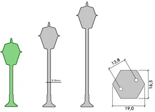Su-Ma lampa stojąca Witraż K 5002/3 N - Lampy ogrodowe - miniaturka - grafika 5