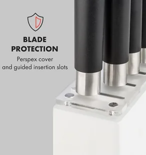 Klarstein Klarstein Kitano Plus 9-częściowy zestaw noży blok nożowy bambusowa deska do krojenia kolor biały KG10-Kitano Plus - Noże kuchenne - miniaturka - grafika 7