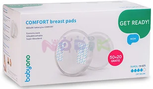 BabyOno Wkładki laktacyjne COMFORT 50szt +20 GRATIS ID-5679 - Akcesoria do karmienia - miniaturka - grafika 2