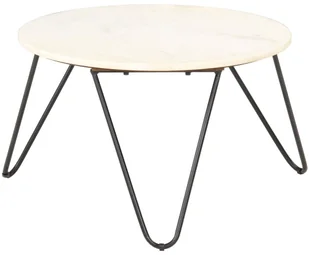 vidaXL vidaXL Stolik kawowy, biały, 65x65x42 cm, kamień o teksturze marmuru - Ławy i stoliki kawowe - miniaturka - grafika 8