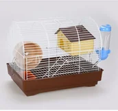 Klatki dla gryzoni - PanamaPet Klatka dla gryzoni 33x23x26 cm biało/brązowa - miniaturka - grafika 1