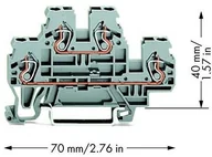 Kostki, złączki, wtyczki - WAGO Terminal przepustowy podwójny WAGO 5 mm Sprężynowe Alokacja L L szary 870-501 50 szt 870-501 - miniaturka - grafika 1