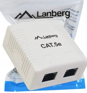 LEDart Lanberg natynkowe kat.5E 2X RJ45 Lanberg SPL1OKGU2010 [6453530] - Gniazdka elektryczne - miniaturka - grafika 2