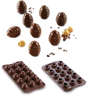 Formy do ciast - Silikomart Easy Choc Choco Spiral Brązowa Forma Do 15 Czekoladek Silikonowa - miniaturka - grafika 1