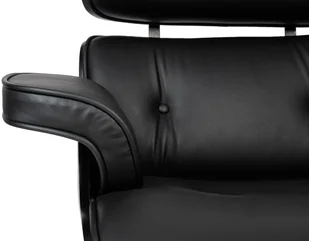 Fotel biurowy, krzesło biurowe King Home Fotel biurowy LOUNGE GUBERNATOR czarny heban skóra naturalna podstawa czarna T044.OFFICE.BL.EBONY - Fotele i krzesła biurowe - miniaturka - grafika 5