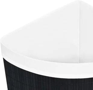 vidaXL Bambusowy kosz na pranie, narożny, czarny, 60 L vidaXL - Kosze na bieliznę - miniaturka - grafika 6