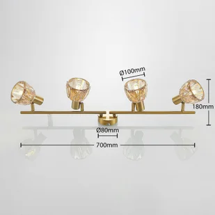 Lindby Kosta lampa sufitowa, 4-punktowa, mosiądz - Lampy sufitowe - miniaturka - grafika 3