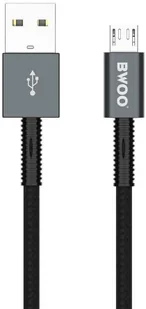 BWOO Kabel USB MicroUSB BWOO X211V 1m Czarny GSM113483 - Kable USB - miniaturka - grafika 2