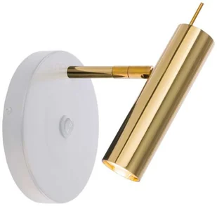 Amplex Kinkiet LAMPA ścienna AMOS 0173 okrągła OPRAWA metalowa tuba regulowana czarna złota - Lampy ścienne - miniaturka - grafika 3