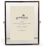 Ramki na zdjęcia - Goldbuch Ramka na zdjęcia Loft z metalu, ramka z podstawką, ramka portretowa na 1 zdjęcie/zdjęcie w formacie 9 x 13 cm, metalowa ramka na zdjęcia ok. 14,2 x 17,2 x 1 cm, srebrna ramka, 9 x 13 cm 96 0381 - miniaturka - grafika 1