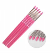 Akcesoria do paznokci - SILCARE zestaw pędzelków silikonowych do żelu 5szt - miniaturka - grafika 1