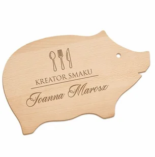 Murrano Deska do krojenia świnka z grawerem dla pary na drewnianą rocznicę śl DSK-SWK-031 - Deski do krojenia - miniaturka - grafika 6