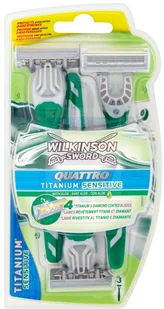 Wilkinson QUATTRO TITANIUM SENSITIVE 3 SZT 62165642 - Maszynki do golenia i wkłady - miniaturka - grafika 2