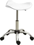 Krzesła i taborety kosmetyczne - vidaXL vidaXL Siedzisko do masażu białe obite sztuczną skórą 3088565 - miniaturka - grafika 1