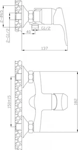 Laveo Deza prysznicowa natynkowa chrom BAD040D - Baterie wannowe i prysznicowe - miniaturka - grafika 5