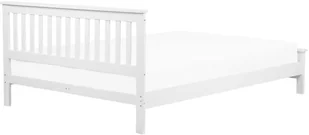 Beliani Łóżko drewniane białe ze stelażem 140 x 200 cm MAYENNE - Łóżka - miniaturka - grafika 4