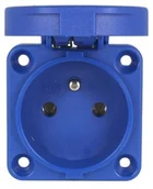 Gniazdka elektryczne - PCE POLSKA GNIAZDA WTYCZKOWE TABLICOWE 230V Z BOLCEM Niebieskie, boczne wprowadzenie przewodu - miniaturka - grafika 1