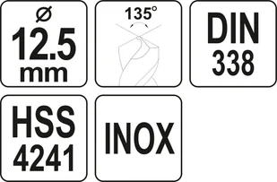 Yato WIERTŁO DO METALU HSS PREMIUM 12,5MM DO WIERCENIA W STALI INOX YT-44236 - Wiertła - miniaturka - grafika 4