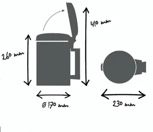 Brabantia Kosz na śmieci New Icon 3l montowany na ścianie stal matowa 115561 - Kosze na śmieci - miniaturka - grafika 2