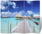 Parawany - vidaXL Parawan (200 x 180) z motywem plaży, dwustronny - miniaturka - grafika 1