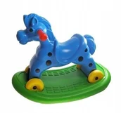Zabawki na biegunach - Mzk Konik na biegunach, koń bujak jeździk 2w1 - miniaturka - grafika 1