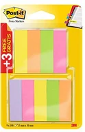 Notesy i bloczki - Post-it 670 6 + 3 Page Marker, wąskie Blocks, 6 X 100 arkuszy Zielony, neonowy różowy/różowy/żółty/pomarańczowy/Violet - miniaturka - grafika 1