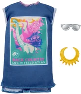 Akcesoria dla lalek - Mattel zestaw Barbie niebieska sukienka GWF05 - miniaturka - grafika 1