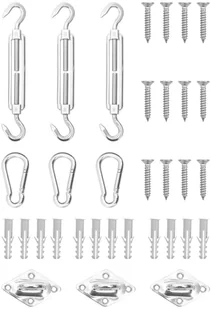 vidaXL 9-cz zestaw akcesoriów do montażu żagla ogrodowego stal 310242 - Pozostałe meble ogrodowe - miniaturka - grafika 8