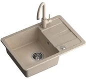 Zlewozmywaki z baterią - CLEAR Zlewozmywak CLEAR Smart 1-k z/o ZCS6244BE 3623500BE Beżowy bateria - miniaturka - grafika 1