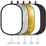Akcesoria fotograficzne - Neewer 5-in-1 składany Przenośny Wielo Disk przepuszczalna odbłyśnik światła okrągły (150 x 200 cm (59 X 79 cale))/srebrny/złoty/biały/czarny 10071559 - miniaturka - grafika 1