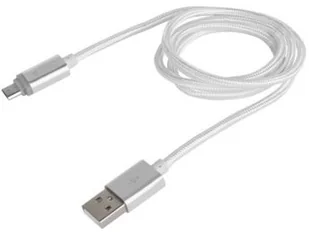 Natec Extreme Media kabel microUSB USB 2.0 M 1m srebrny LED ładowania (NKA-1209) - Kable USB - miniaturka - grafika 2