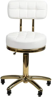 TABORET KOSMETYCZNY GOLD AM-961 BIAŁY 131988 - Krzesła i taborety kosmetyczne - miniaturka - grafika 2