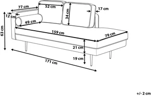 Beliani Szezlong welur szmaragdowy lewostronny MIRAMAS - Szezlongi - miniaturka - grafika 3