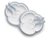 Baby Bjorn Talerzyki i Sztućce, Powder Blue, Zestaw - Sztućce dla dzieci - miniaturka - grafika 3