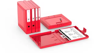 ORPLAST Plastikowy segregator na dokumenty NewBINDER 70mm czerwony 6079-uniw - Segregatory - miniaturka - grafika 2