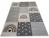 Dywany dla dzieci - Dywan Diamond 3D 160x230 tęcza grafit łuki szary - miniaturka - grafika 1