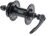 Piasty rowerowe - Piasta przednia XMX A208QF 36-otworów, QR, hamulec tarczowy, aluminiowa 3/8" 14G*36H*100*108 łożyska maszynowe, czarna 230440 - miniaturka - grafika 1