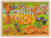 Puzzle - Goki LEŚNE ZWIERZĄTKA drewniane puzzle 48 el. GK 57734 - miniaturka - grafika 1