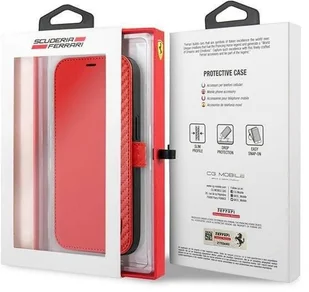 Ferrari FESAXFLBKP13SRE iPhone 13 mini 5,4" czerwony/red book On Track Carbon Stripe hurtel-82447-0 - Etui i futerały do telefonów - miniaturka - grafika 7
