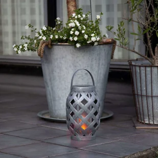 Best Season Latarnia solarna LED Wicker Flame, czarna - Lampy ogrodowe - miniaturka - grafika 2