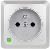 Gniazdka elektryczne - Elektro-Plast Gniazdo Berg 2P+Z srebrne - miniaturka - grafika 1