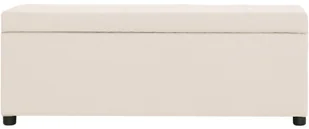 vidaXL Ławka ze schowkiem, 116 cm, kremowa, poliester vidaXL - Ławki do przedpokoju - miniaturka - grafika 4