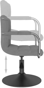 Fotel biurowy, krzesło biurowe vidaXL Obrotowe krzesło biurowe, jasnoszare, tapicerowane aksamitem! 334606 - Fotele i krzesła biurowe - miniaturka - grafika 7