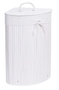 Kosz narożny na pranie bambusowy 60L biały - Kosze na bieliznę - miniaturka - grafika 2