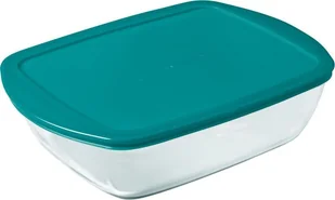 Pyrex przezroczysta prostokątna forma do zapiekania z pokrywką, zielony, 0,35L - Naczynia żaroodporne - miniaturka - grafika 2