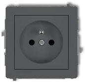 Gniazdka elektryczne - Karlik Deco grafitowy mat gniazdo pojedyncze z uziemieniem 28DGP-1z 28DGP-1z - miniaturka - grafika 1