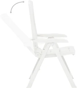 vidaXL Rozkładane krzesła do ogrodu, 2 szt., plastikowe, białe - Fotele i krzesła ogrodowe - miniaturka - grafika 5