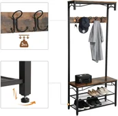 Wieszaki i stojaki - Songmics WIESZAK STOJAK NA UBRANIA SZAFKA NA BUTY SIEDZISKO 80x178 HSR45BX HSR45BX - miniaturka - grafika 1